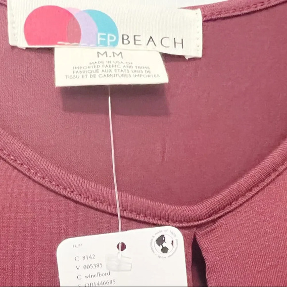 FREE‎ PEOPLE FP BEACH Vance Mini Dress in Bordeaux size Medium NWT - Picture 6 of 7